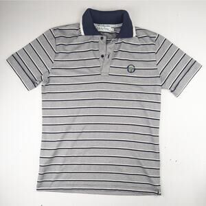 Archivio Sergio Tacchini Navy/White Stripe Polo Shirt - Men's Medium